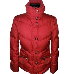 Esprit Women's Red Down Quilted Puffer Winter Jacket Size S